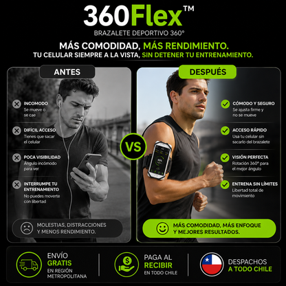 360° FLEX | ENTRENA LIBRE, LLEVA TU CELULAR CONTIGO.
