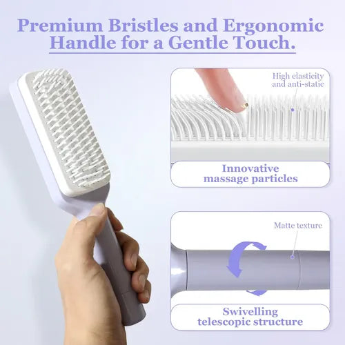 Cepillo Para El Cabello Autolimpiante