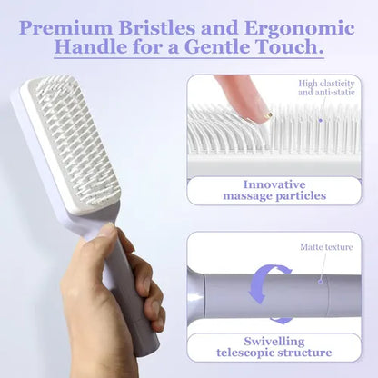Cepillo Para El Cabello Autolimpiante