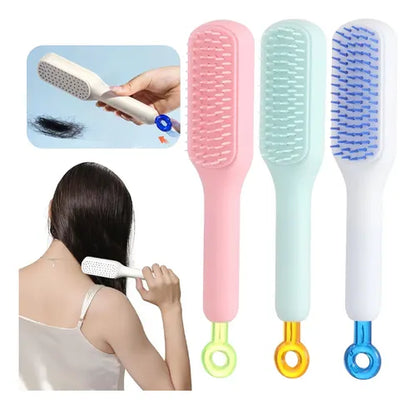 Cepillo Para El Cabello Autolimpiante